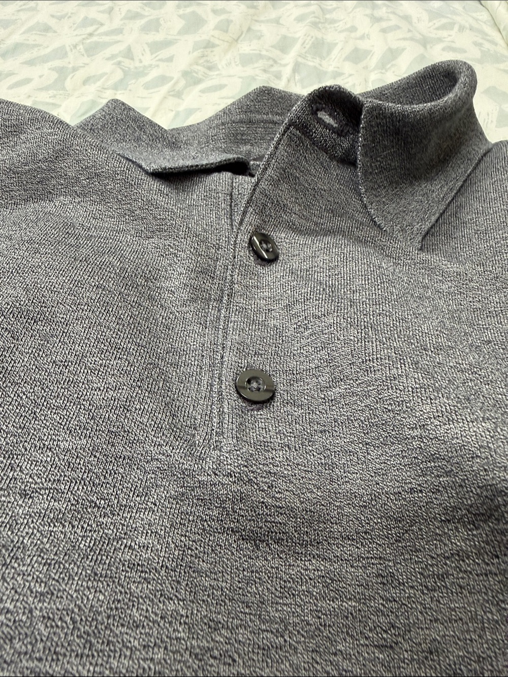 St. Croix Men's Gray LS Polo Shirt - Picture 3 of 6